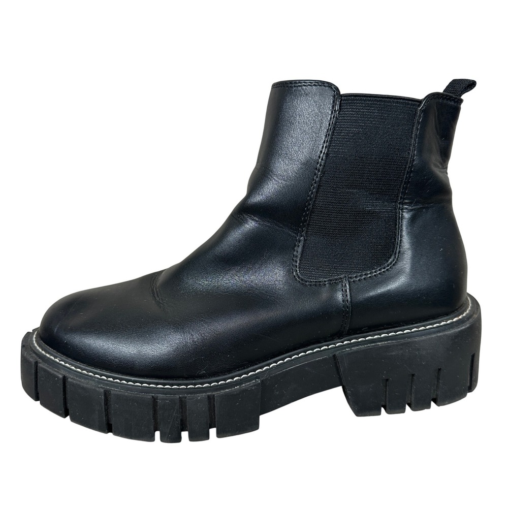 Madden Girl Karley Black Chunky Lug Sole Chelsea Boots‎ 9.5 Punk Grunge Platform